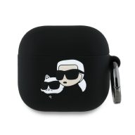   Karl Lagerfeld Silicone Karl&Chaupette Head 3D Apple AirPods 4 szilikon tok, fekete