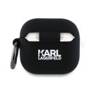 Karl Lagerfeld Silicone Karl&Chaupette Head 3D Apple AirPods 4 szilikon tok, fekete