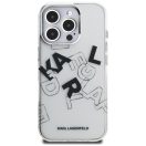 Karl Lagerfeld IML Sketched Graphic Apple iPhone 16 Pro hátlap tok kameravédő peremmel, átlátszó