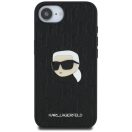 Karl Lagerfeld Monogram Karl Head Pin for iPhone 17e / iPhone 16e műbőr hátlap tok, fekete