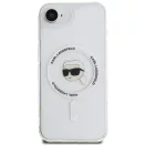Karl Lagerfeld IML Metal Karl Head iPhone 17e / iPhone 16e hátlap tok, MagSafe, fehér