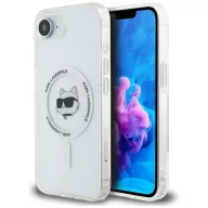   Karl Lagerfeld IML Metal Choupette Head iPhone 17e / iPhone 16e hátlap tok, MagSafe, fehér