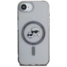 Karl Lagerfeld IML Metal Karl & Choupette Heads iPhone 17e / iPhone 16e hátlap tok, MagSafe, fekete