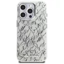 Karl Lagerfeld IML Karl Script Pattern iPhone 16 Pro hátlap tok kameravédelemmel, fehér