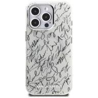   Karl Lagerfeld IML Karl Script Pattern iPhone 16 Pro Max hátlap tok kameravédelemmel, fehér