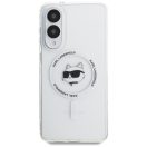 Karl Lagerfeld Button Choupette Head Printed Logo Samsung Galaxy S25 Edge hátlap tok, MagSafe, fehér