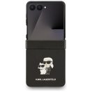 Karl Lagerfeld Saffiano Karl&Choupette Pin Samsung Galaxy Z Flip 7 hátlap tok, fekete