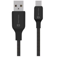   Tactical Stitch Thread USB-A-USB-C töltő- és adatkábel, szilikon, 1m, fekete