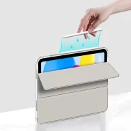   Tech-Protect Sc Pen Hybrid Apple iPad 11 2025 / 10.9 2022 oldalra nyíló, kitámasztható mappa tok ceruza tartóval, kristály ezüst