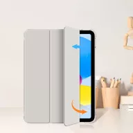   Tech-Protect Sc Pen Hybrid Apple iPad 11 2025 / 10.9 2022 oldalra nyíló, kitámasztható mappa tok ceruza tartóval, kristály ezüst