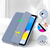   Tech-Protect Sc Pen Hybrid Apple iPad 11 2025 / 10.9 2022 oldalra nyíló, kitámasztható mappa tok ceruza tartóval, kristály kék