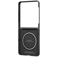   Pitaka Ultra Slim Samsung Galaxy Z Flip 7 hátlap tok, Aramid, MagSafe, black/grey