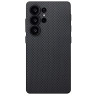   Pitaka PIN Button Samsung Galaxy S25 Ultra hátlap tok, Aramid, MagSafe, black/grey