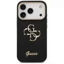 Guess Fixed Glitter Big 4G Metal Frame Apple iPhone 17 Pro csillámos hátlap tok, fekete
