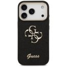 Guess Fixed Glitter Big 4G Metal Frame Apple iPhone 17 Pro Max csillámos hátlap tok, fekete
