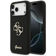   Guess Silicone Big 4G Script Apple iPhone 17 Pro Max hátlap tok, fekete