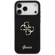   Guess Silicone Big 4G Script Apple iPhone 17 Pro Max hátlap tok, fekete