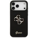 Guess Silicone Big 4G Script Apple iPhone 17 Pro hátlap tok, fekete