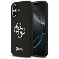   Guess Silicone Big 4G Script Apple iPhone 17 hátlap tok, fekete