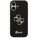 Guess Silicone Big 4G Script Apple iPhone 17 hátlap tok, fekete