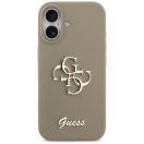 Guess Silicone Big 4G Script Apple iPhone 17 hátlap tok, barna
