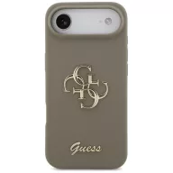   Guess Silicone Big 4G Script Apple iPhone Air (2025) hátlap tok kártyatartóval, barna