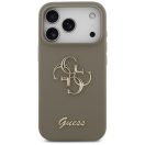 Guess Silicone Big 4G Script Apple iPhone 17 Pro Max hátlap tok, barna