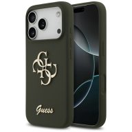   Guess Silicone Big 4G Script Apple iPhone 17 Pro Max hátlap tok, khaki
