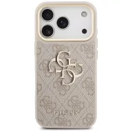   Guess 4G Big 4G Classic Logo Big Strap Metal Buttons Apple iPhone 17 Pro hátlap tok univerzális pánttal, rózsaszín-arany