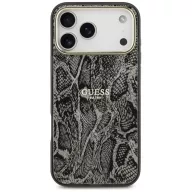   Guess Python Pattern Apple iPhone 17 Pro hátlap tok kameravédő peremmel, MagSafe, kígyó minta, fekete-arany