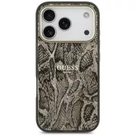   Guess Python Pattern Apple iPhone 17 Pro hátlap tok kameravédő peremmel, MagSafe, kígyó minta, barna-arany