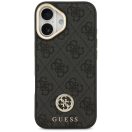 Guess 4G Strass Logo & Big Strap Metal Buttons Apple iPhone 17 hátlap tok univerzális pánttal, MagSafe, fekete-arany