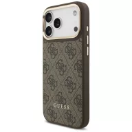   Guess 4G Apple iPhone 17 Pro hátlap tok kameravédő kerettel, kártyatartóval, MagSafe, barna-arany