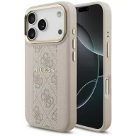   Guess 4G Stripe Apple iPhone 17 Pro hátlap tok kameravédő peremmel, MagSafe, rózsaszín-arany