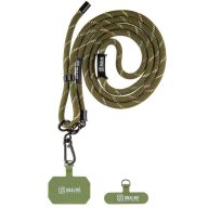   OBAL:ME NeckTag Rope nyakba / vállra akasztható univerzális telefontartó, katonai zöld