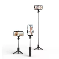   Tech-Protect selfie bot / selfie stick vezeték nélküli / bluetooth távirányítóval, kompakt, hordozható, fekete