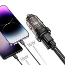 Tech-Protect CC30W USB-A-USB-C autós töltő, PD 30W, QC3.0, fekete