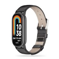   Tech-Protect LeatherFit Xiaomi Mi Smart Band 10 / Band 9 / Band 8 bőrszíj, fekete