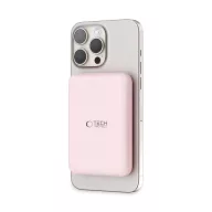  Tech-Protect PB10 LifeMag Powerbank / külső akkumulátor, MagSafe, kompakt, 5000mAh, rózsaszín