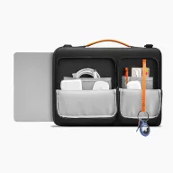   Tech-Protect Defender strapabíró laptop táska / tartó, megerősített peremmel, 13-14col, fekete-narancs