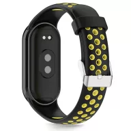   Tech-Protect IconBand Air Xiaomi Mi Smart Band 10 / Band 9 / Band 8 bőrszíj, fekete-sárga