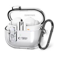   Tech-Protect FlexAir Samsung Galaxy Buds 3 / 3 FE / 3 Pro tok, karabinerrel, átlátszó