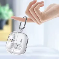   Tech-Protect FlexAir Samsung Galaxy Buds 3 / 3 FE / 3 Pro tok, karabinerrel, átlátszó