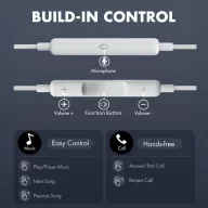   Tech-Protect UltraBoost USB-C vezetékes fülhallgató hangerőszabályzóval, mikrofonnal, fehér