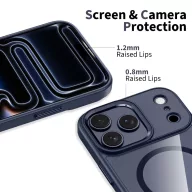   Tech-Protect Magmat Apple iPhone 17 Pro hátlap tok, MagSafe, Matte Cosmic, átlátszó-kék