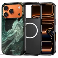   Tech-Protect Lamano Apple iPhone 17 Pro Max hátlap tok, MagSafe, Verde Aura, fekete-zöld