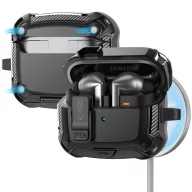   Tech-Protect Carbonox Samsung Galaxy Buds 3 / 3 FE / 3 Pro tok, karabinerrel, fekete