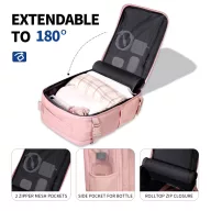   Tech-Protect Defender S50 utazó táska, Ryanair / Wizzair kompatibilis, 20L, 40x20x25cm, rózsaszín