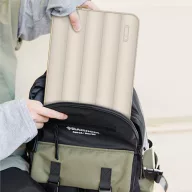   Tech-Protect Puffy univerzális laptop táska / tartó, ütéscsillapító habréteggel, plüss béléssel, 13-14col, bézs