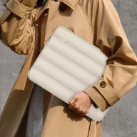   Tech-Protect Puffy univerzális laptop táska / tartó, ütéscsillapító habréteggel, plüss béléssel, 13-14col, bézs
